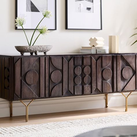 Tempat Tv, Media Console Design, Entry Console, Cabinet Buffet, Wood Media Console, Meja Tv, Pedestal Coffee Table, Oak Panels, Early Black Friday