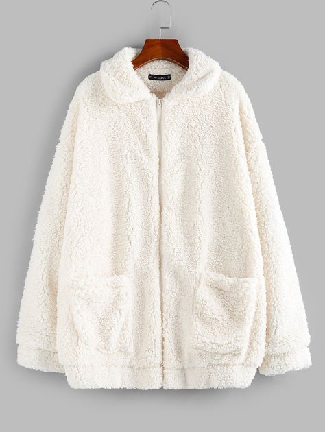 White Fuzzy Jacket, White Fluffy Jacket Outfit, Fluffy White Jacket, Teddy Coat Brown, White Fluffy Jacket, Fluffy Clothes, Brown Sugar Coffee, White Fluffy Coat, Oversized Faux Fur Coat