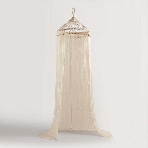 Boho Sheer Cotton Macrame Canopy - World Market Macrame Canopy, Affordable Curtains, Nursery Canopy, Canopy Architecture, Backyard Canopy, Wedding Canopy, Garden Canopy, Macrame Wedding, Fabric Canopy