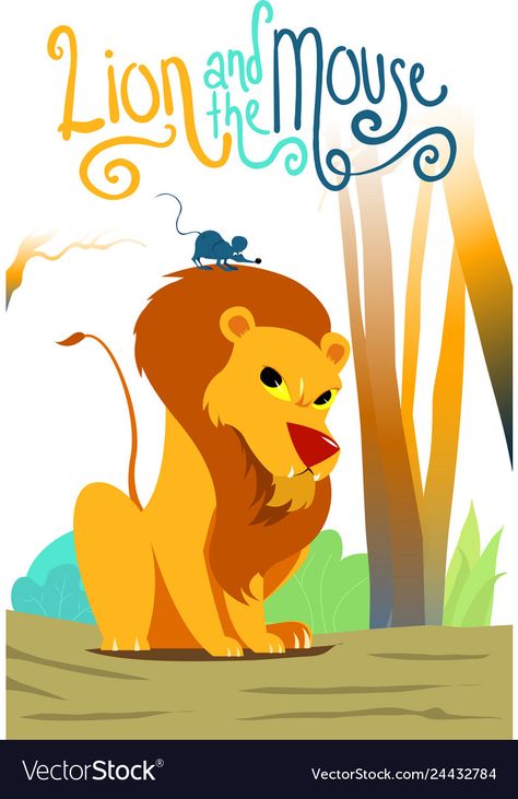 Lion And The Mouse Story Images, Lion And Mouse Story Pictures, Body Parts Preschool Activities, The Lion And The Mouse, Lion Character, Lion Story, Mouse Vector, Body Parts Preschool, Lion And The Mouse