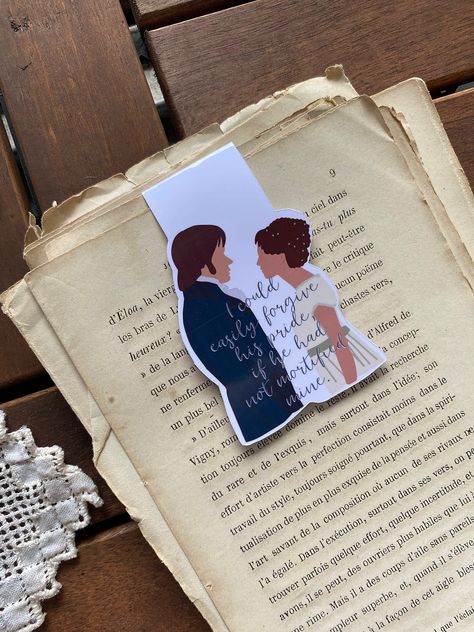 Excited to share this item from my #etsy shop: Pride and Prejudice Bookmark, Mr Darcy and Lizzy Bookmark, Jane Austen Gifts, Jane Austen, Jane Austen Bookmark, Craft Bookmarks, Incandescently Happy, Adorable Illustration, Jane Austen Gifts, Library Inspiration, Paper Bookmarks, Bookmarks Kids, Cute Bookmarks, Mr Darcy