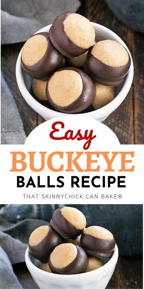 Easy Buckeyes, Buckeye Balls Recipe, Buckeye Recipe Easy, Peanut Butter Bon Bons, Buckeye Recipe, Buckeye Balls, Chocolate Peanut Butter Balls, Edible Ideas, Buckeyes Recipe