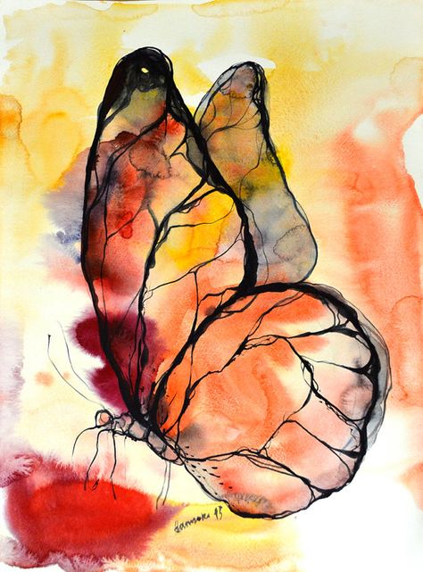 Butterfly Watercolor Painting, Painting With Watercolors, Watercolor Art Face, Watercolor Art Diy, Watercolor Art Journal, Simple Watercolor, Watercolor Art Paintings, Watercolor Pictures, Watercolor Paintings Easy