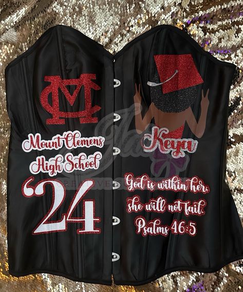 CUSTOM #mountclemens CORSET ! 🎓 Done by @jaicreativecollection 🎀 —————————— DM or TEXT (313)318-0114 to place an order📲 ✨ —————————— ALL customizations available in all colors & sizes! 🔥 —————————— #senior2024 #mountclemenshighschool #seniorszn #classof2025 #jaicreativecollection🎀 #seniorsets #detroitsmallbusiness #customcorset #customsenioroutfit #customseniorcorset Mount Clemens, Custom Corsets, Black Kids Fashion, Senior Stuff, Grad Photoshoot, Senior Picture Outfits, Business Products, Place An Order, Picture Outfits