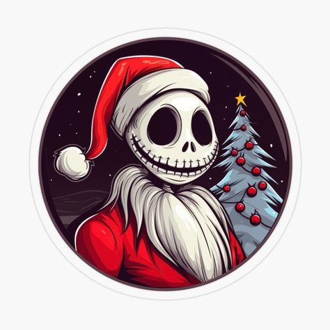 Jack Skellington Santa Claus, Jack Skellington Santa, The Nightmare Before Christmas, Scroll Design, The Nightmare, Christmas Stickers, Jack Skellington, Nightmare Before, Christmas Tshirts