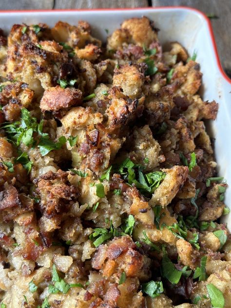 Sausage Stuffing Thanksgiving, Sausage Stuffing Recipe, Sage Stuffing, Pork Sausage Recipes, Thanksgiving Stuffing Recipes, Stuffing Recipes For Thanksgiving, Sage Sausage, Thanksgiving Stuffing, Bacon Sausage