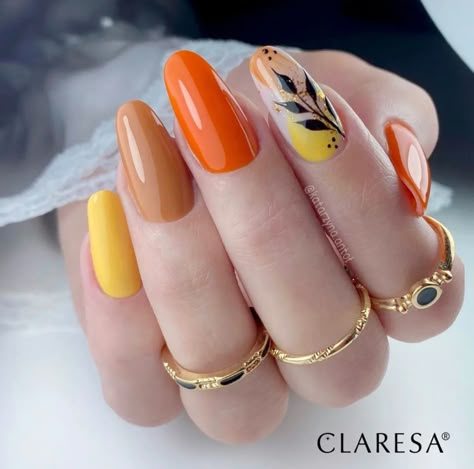 Nails Designer, Thanksgiving Nails, Fall Nail Art, Orange Nails, Autumn Nails, Fall Nail Designs, Fall Nail, Fall Nails, Nail Inspiration