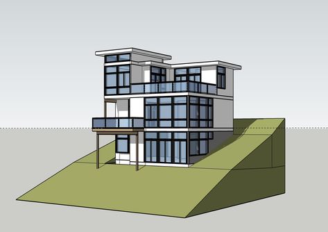 Sloping Lot House Plans Modern, Steep Hillside House Plans, Hill Side House, Slope Building, Hillside Houses, Houses On Slopes, Slope House Design, House On Slope, House Plans Australia