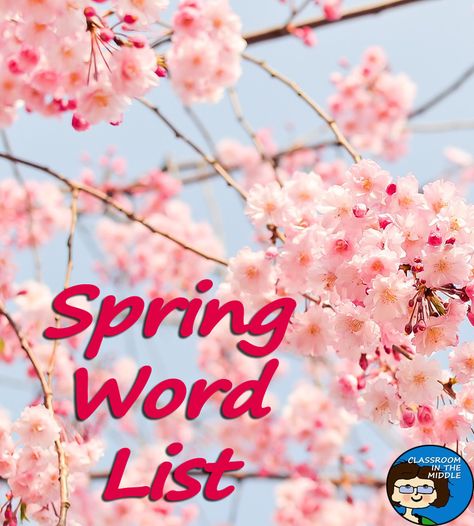 Spring Word List f or middle graders, download it here Teaching Prefixes, Language Arts Activities, Spring Vocabulary, Multiple Meaning Words, Spring Words, Activity Director, Language Arts Teacher, Vocabulary Lessons, Language Art Activities