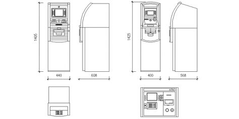 ATM machine design with plan and side view with part of electronic machine dwg file Atm Machine Design, Analysis Architecture, Bank Project, Technical Architecture, Site Analysis Architecture, Aquarium Architecture, Atm Bank, Electrical Cad, Atm Machine