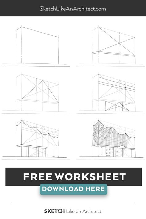 3d Perspective Drawing Architecture, Sketch Like An Architect, Drawing In Perspective, Perspective Sketches, Architectural Perspective, Architect Student, Sketch Free, Perspective Sketch, Architecture Sketches