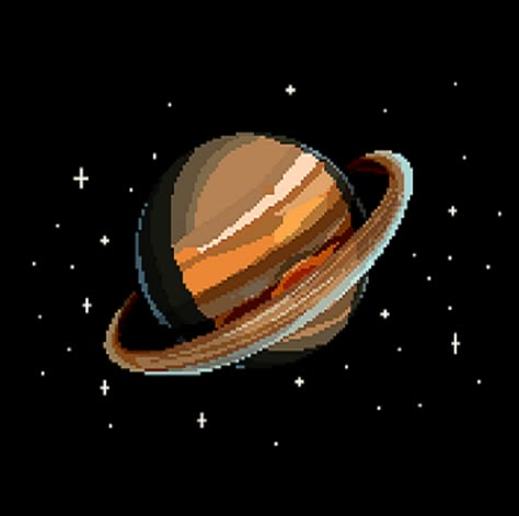 Cartoon Space Aesthetic, Saturn Pixel Art, Space Pfps, Planet Pixel Art, Astronomy Icons, Space Widgets, Pixel Planet, Art Puns, Cute Pencil Pouches