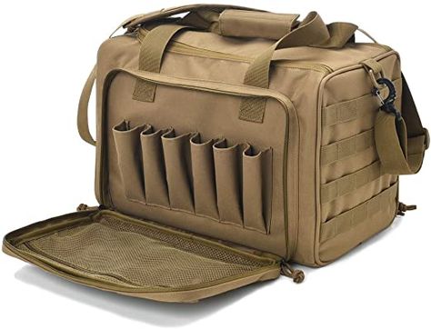 Amazon.com: Tactical Gun Shooting Range Bag, Deluxe Pistol Range Duffle Bags Tan : Sports & Outdoors