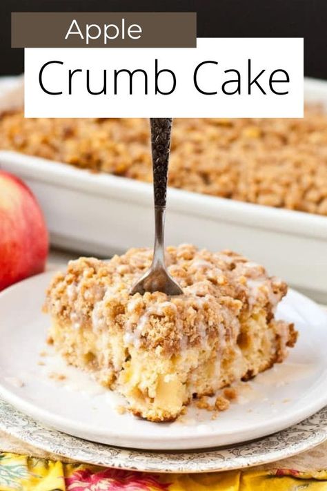 Apple Crumb Coffee Cake, Apple Crumb Cake Recipe, Cake Autumn, Crumble Cake Recipe, Apple Crumb Cake, Apple Cider Glaze, Apple Crumble Cake, Crumb Coffee Cakes, Apple Crumb Cakes