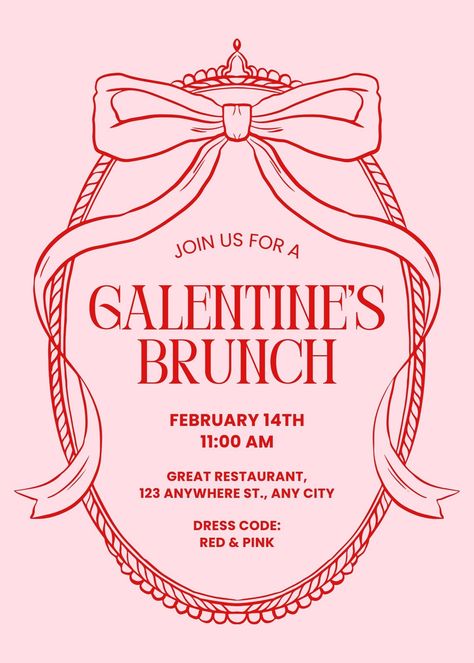 Valentines Invitations Party, Galentines Party Brunch Ideas, Digital Valentines Cards, Valentines Party Invite, Valentines Flyer Design, Valentines 2025 Trends, Valentines Day 2025 Trends, Galentines Invites, Valentines Day 2024