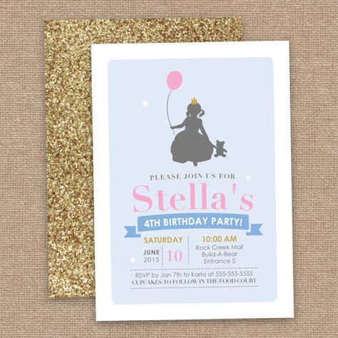 Girl Build A Bear Birthday Invitation by JessicasInvites on Etsy Build A Bear Birthday, Build A Bear Party, Pink Princess Birthday, Diy Birthday Invitations, Princess Birthday Invitations, Bear Birthday Party, 2nd Birthday Invitations, Bear Party, Bear Birthday