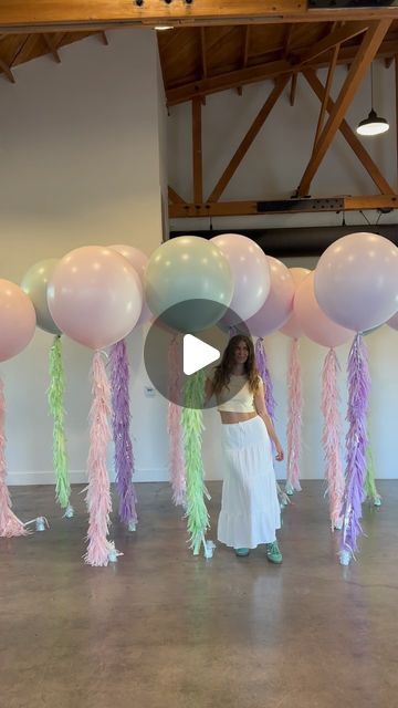 BalloonWorks LLC on Instagram: "1..2.. SKIP A FEW! These JUMBO balloons with CUSTOM tassels are a SHOWSTOPPER! Can you count how many we did?! #balloonworks #balloons #jumboballoons" Big Balloons With Tassels, Balloon Tassel, Jumbo Balloons, Large Balloons, Bounce House, Helium Balloons, Tassel Fringe, How Many, 1st Birthday