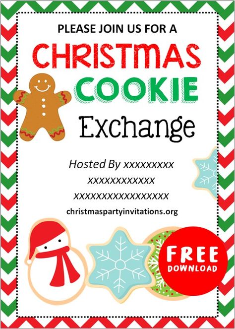 Bookstore Christmas, Christmas Cookie Exchange Party Ideas, Childrens Ministry Christmas, Cookie Exchange Invitation, Holiday Cookie Gift, Christmas Party Invitations Printable, Online Party Invitations, Cookie Exchange Party, Holiday Cookie Exchange