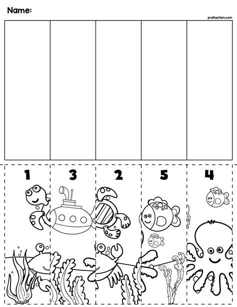 Under The Sea Worksheets, Animals Worksheet, Kindergarten Skills, Animal Worksheets, Free Preschool Printables, Worksheet For Kids, Ocean Activities, Number Sequence, Free Preschool