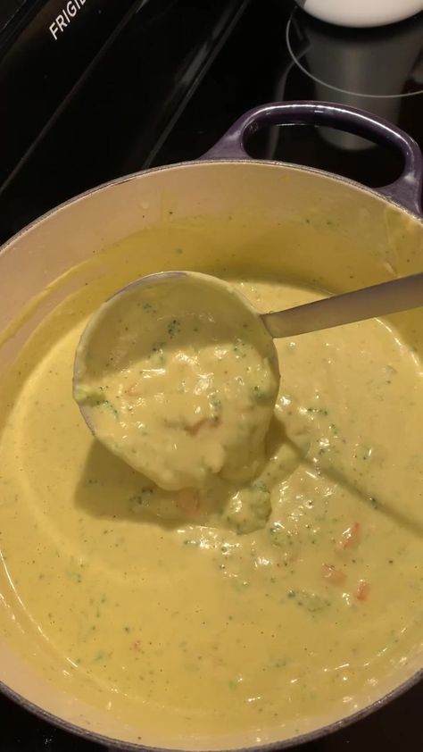 Emily Weinbrenner(@hummelcooks) on TikTok: broccoli cheese soup that’s better than Panera. full recipe on IG @hummelcooks. 🥦🧀 #soupszn #cooking Cozy Soup, Broccoli Cheese Soup, Broccoli Cheddar Soup, Broccoli Cheese, Fall Soups, Cheddar Soup, Broccoli Cheddar, Broccoli And Cheese, Cheese Soup