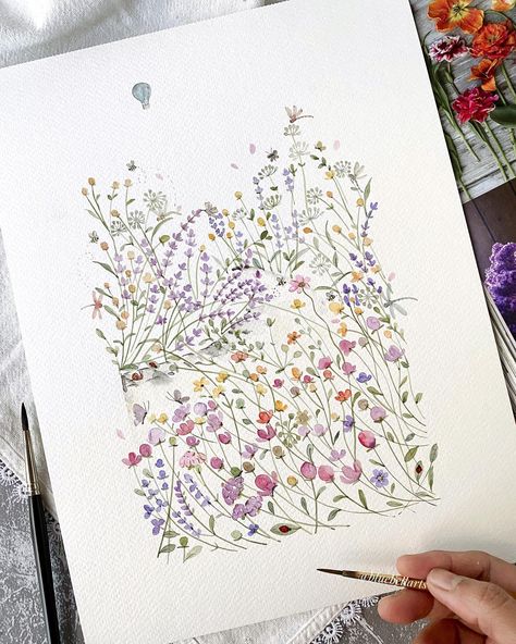 Bluebellarts by Padmini (@bluebellarts) • Instagram photos and videos Painted Wall Decor, Flowers Bunch, Spring Flower Bouquet, Professional Watercolor, Art Colourful, Colourful Art, Watercolor Bookmarks, Wall Art Floral, Watercolor Flower Art