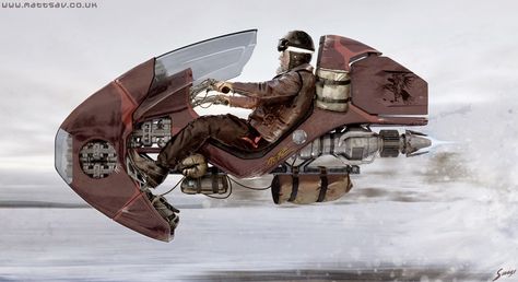 Steampunk Sci Fi, Sci Fi Transport, Speeder Bike Concept, Sci Fi Bike, Motorcycle Concept Art, Sci Fi Vehicle, Scifi Vehicle, Quick Sketching, Motorcycle Concept