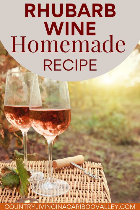 Rhubarb Wine Recipe Easy, Rhubarb Wine Recipe, Rhubarb Liqueur Recipes, Rhubarb Liqueur, Home Made Wine, Homemade Beverages, Rhubarb Wine, Wine Making Recipes, Homemade Wine Recipes