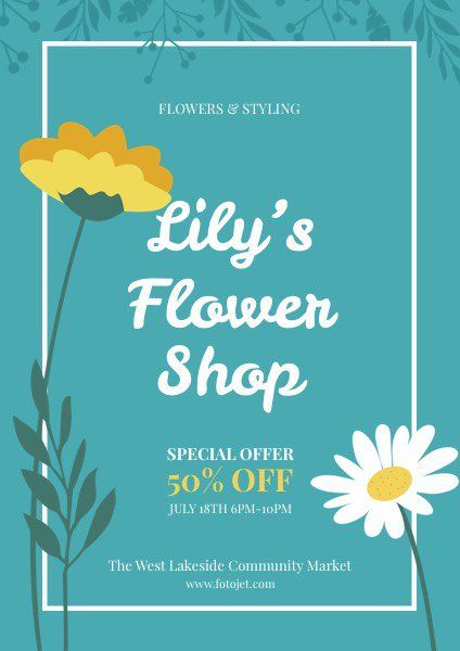 #Flyer: Flower Shop Promotional Flyer Template Flower Advertising Ideas, Flower Shop Advertisement, Flower Shop Flyer, Make A Flyer, Stock Design, Online Flower Delivery, Promotional Flyers, Red Tea, Poster Ideas