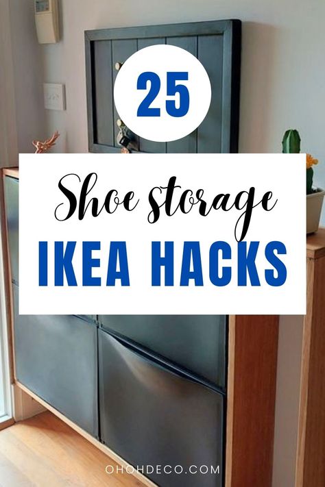 Are you tired of tripping over shoes and stumbling around your home in search of matching pairs? Say goodbye to clutter once and for all with this genius Ikea shoes storage hack – the ultimate solution for a tidy and organized home Ikea Shoe Shelf Hack, Shoes Storage Ideas Ikea, Shoe Storage Entry Hall, Ikea Show Storage Hack, Shoe Storage Drawers Diy, Ikea Hacks Shoes Storage, Shoe Storage Hallway Ideas, Shoe Storage Racks, Ways To Store Shoes By Front Door