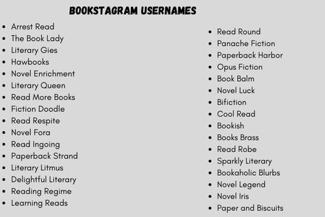 Bookish Names For Instagram, Book Account Names Ideas, Cute Bookstagram Names, Bookstore Names Ideas, Bookstagram Username Ideas, Bookstagram Names, Bookstagram Name Ideas, Nicknames For Girlfriends, Literary Names