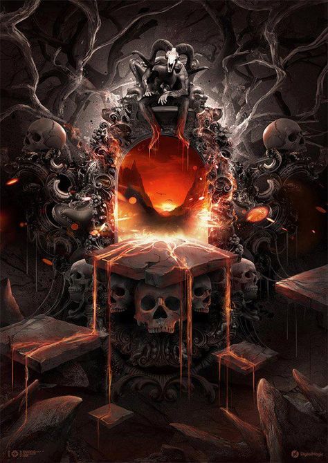 Halloween-Gate to Hell Art Noir, Dark Artwork, New Background Images, Skull Artwork, 다크 판타지, Skull Wallpaper, Dark Gothic, A Skull, Gothic Art