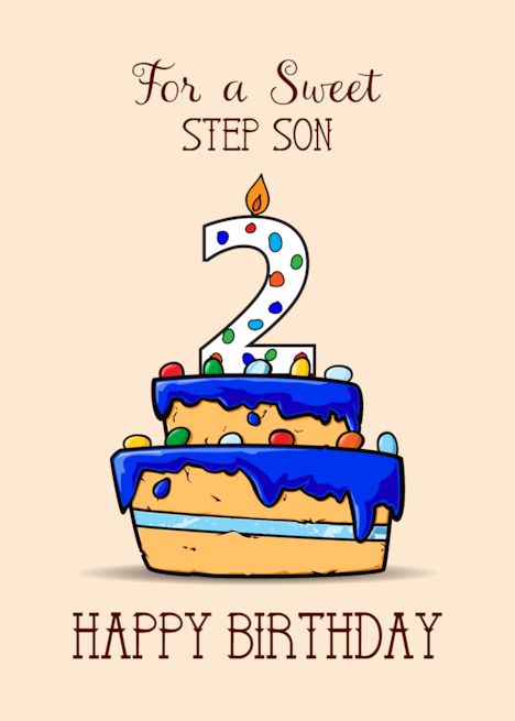 Step Son 2nd Birthday 2 on Sweet Blue Cake card Holiday Card Sentiments, 6th Birthday Boys, Personalized Holiday Cards, Birthday Wishes Greetings, Happy 6th Birthday, Blue Cakes, Card Tattoo, Cake Card, 6th Birthday