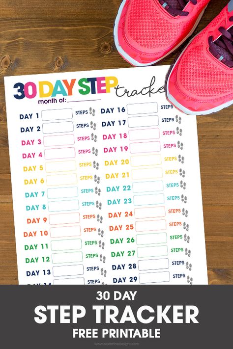 Did you make New Year's goals to get your body moving? Use the 30 Day Step Tracker to get moving! Track your daily steps with this free printable. #fitnesschallenge #fitnessmotivation #workoutplan #freeprintable #exerciseideas #steptracker 30 Day Step Challenge, Step Challenge Ideas, Free Printable Exercise Log, Walking Log Printable, 30 Day Walking Challenge Printable, Step Count Challenge, Free Printable Step Tracker, Daily Steps Tracker, Free Printable Workout Sheets