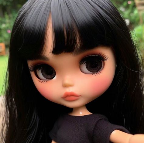 Blythe Dolls Black, Black Hair Icon, Hair Icon, Blythe Doll, Blythe Dolls, Black Hair, Dolls, Hair, Black