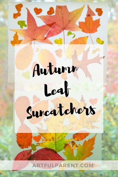 Kids Suncatcher Craft, Leaf Suncatchers, Contact Paper Crafts, Leaf Suncatcher, Autumn Leaves Craft, Autumn Craft, Leaf Projects, Crafts Fall, Autumn Leaves Art