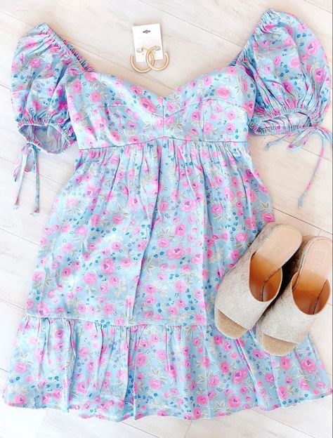 Cute Preppy Dresses, Clothing Styles Aesthetic, Cute Easter Dresses, Spring Break Clothes, Easter Fits, Skirt And Top Outfits, Summer Sun Dresses, Easter Dress For Women, Brunch Dresses