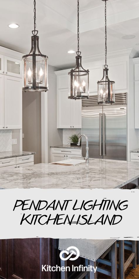 White Kitchen Lighting Ideas, Kitchen Island Pendant Lighting Ideas, Philips Hue Light Strip, Pendant Lighting Kitchen Island, Farmhouse Island Lighting, Lighting In The Kitchen, Pendant Lights Over Kitchen Island, Kitchen Island Lighting Ideas, Celebrity Interiors