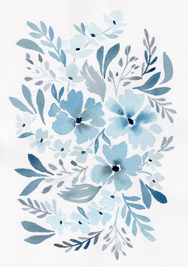 watercolor floral wall print Chinoiserie Prints, Blue Art Print, Blue Art Prints, Prussian Blue, Custom Art Print, Etsy Art Prints, Flowers Blue, Limited Edition Art Print, Etsy Art