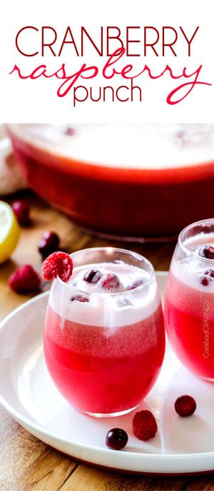 Family friendly, refreshing sweet and tangy Cranberry Raspberry Punch is the perfect addition to all your holidays and can be ready in minutes! Candied Walnuts For Salad, Umbrella Drinks, Raspberry Punch, Cranberry Detox, Coconut Dessert, Best Thanksgiving Recipes, Carlsbad Cravings, Tasty Drinks, Brownie Desserts