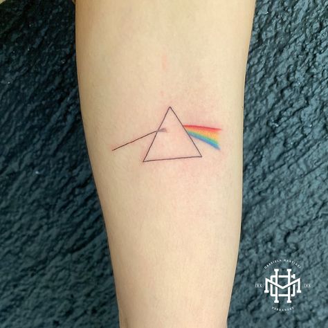 Light Prism Tattoo, Pink Floyd Tattoo Dark Side Of The Moon, Hs Tattoo, Prism Tattoo, Pink Floyd Tattoo, Pink Floyd Wall, Floyd Mayweather, Fine Line Tattoos, Black Sabbath