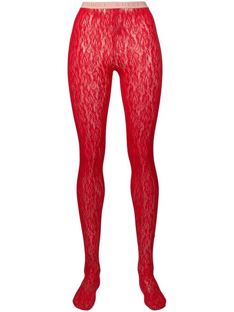 Designer Stockings, Gucci Tights, Gucci Collection, Floral Lace Pattern, Gucci Floral, Lace Tights, Gucci Gucci, Buy Gucci, Red Lace