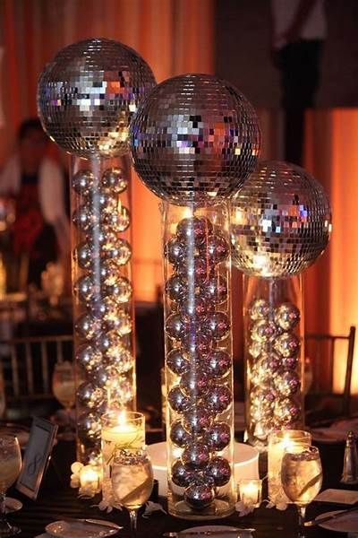 Pin by Indy Pilarte on Party Ideas | Disco party decorations, Disco birthday party, 70s party theme Disco Ball Centerpieces, Disco Theme Parties, Motown Party, Soul Train Party, Decades Party, Disco Theme Party, 70s Theme Party, 70s Party Theme, Studio 54 Party