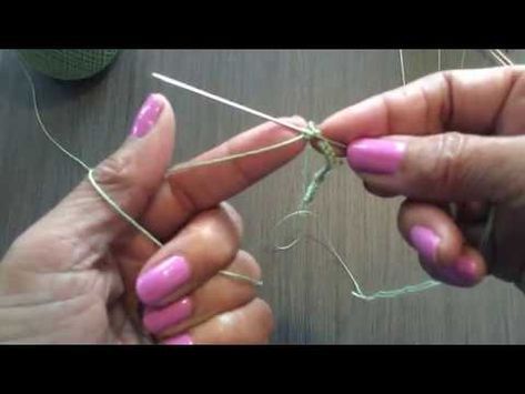 Tatting - Two Color Needle Tatting - Tatting Multiple Colors of Thread by RustiKate - YouTube Needle Tatting Tutorial For Beginners, Tatting Flower, Tatting Doily, Stitch Ring, Needle Tatting Tutorial, Basic Knots, Crochet Quilt Pattern, Needle Tatting Patterns, Tatting Tutorial