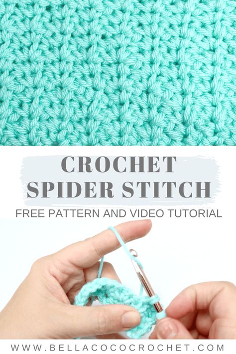 Learn how to crochet the spider stitch with this step by step tutorial and FREE written pattern. This is a versatile stitch which can be used in many crochet projects. Find this and more at www.blog.bellacococrochet.com Crochet Spider Stitch Pattern, Spider Stitch Crochet, Crochet Spider Stitch, Handmade Dolls Tutorial, Spider Stitch, Crochet Spider, Crochet Snowflake, Crochet Throw Pattern, Crochet Snowflake Pattern