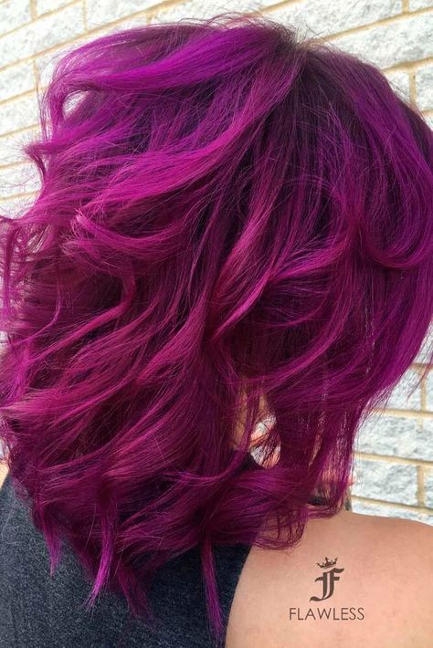 21 Loveliest Magenta Hair Color Ideas | LoveHairStyles Hair Color Magenta, Magenta Hair Color Ideas, Magenta Hair Color, Hair Dye For Kids, Short Burgundy Hair, Short Curly Crochet Hair, Hair Color Ideas For Brunettes Short, Magenta Hair Colors, Pastel Purple Hair