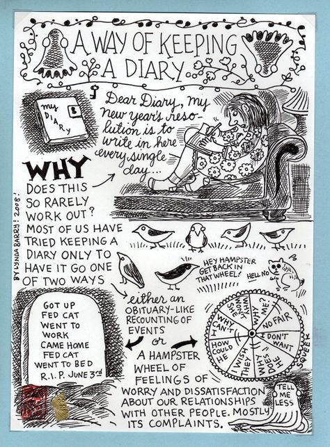 Visual Diary Ideas, Illustrated Diary, Sketch Diary, Lynda Barry, Austin Kleon, Keeping A Diary, Daily Diary, Commonplace Book, A Diary