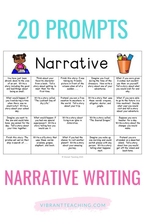 Ideas For Personal Narrative Writing, Narrative Writing Ideas For 2nd Grade, Writing For 3rd Grade Writer Workshop, Examples Of Narrative Writing, Personal Narrative Sentence Starters, Narrative Writing Prompts 2nd, Personal Narrative Prompts, Fictional Narrative Writing Prompts, Creative Narrative Writing