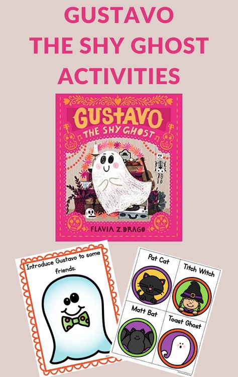 Gustavo The Shy Ghost Craft, Gustavo The Shy Ghost Activities, Ghost Activities, Gustavo The Shy Ghost, Halloween Stations, October Preschool, Literary Activities, Monster Activities, Storytime Ideas