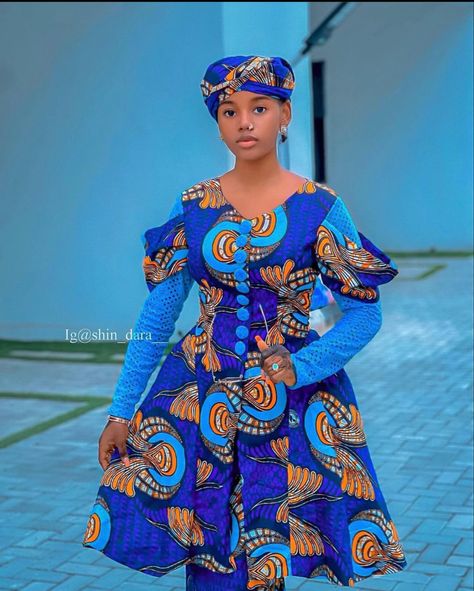 Hausa Styles For Women, Arewa Hausa Styles, Hausa Ankara Styles, Ankara Dress Designs, Ankara Dress Styles, African Dresses For Kids, Ankara Skirt, African Inspired Clothing