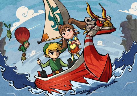 the legend of Zelda Windwaker fan art Zelda And Link, Kakariko Village, Toon Link, The Wind Waker, Arte Nerd, The Dark One, Link Zelda, Wind Waker, Red Lion